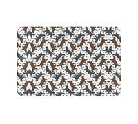 QAZWZML Trotting Flat Coated Retrievers Zerbini con motivo zampa, tappetini di benvenuto, adatti per porte d'ingresso, cortili, cucine o bagni.