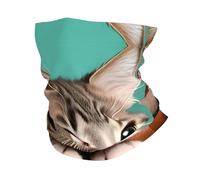 QAZWZML Un gatto curioso stampato traspirante fascia maschera facciale, elastico e può essere utilizzato come scaldacollo, fascia o sciarpa.