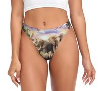 QAZWZML Wild Animals - Biancheria intima da donna a vita bassa, elasticizzata, adatta per pantaloni da yoga e leggings., Nero , M
