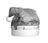 QAZWZML Willow Tree Cappello di Natale per adulti stampato cappello natalizio adatto per feste di Capodanno e riunioni di famiglia