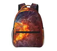 QAZWZML Zaino per computer portatile con fiamme e gocce d'acqua - Zaino leggero per viaggi, escursioni, affari, campeggio e palestra