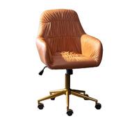 QAZXDRFG Home Office Chair on Wheels, PU Leather Desk Chair Swivel Computer Chair with Armrests & Comfortable Backrest, for Living Room, Make-up, Studying(Orange)