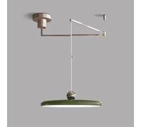 QAZXDRFG Lampada a Sospensione Moderna a LED con Braccio Girevole, dimmerabile, Rotonda, Lunga 15,7 Pollici, 37 W, Stile Crema, Regolabile, Illuminazione per Isola Cucina, Camera da Letto, Soggiorno