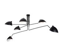 QAZXDRFG Lampade da Parete, lampade da Parete industriali retrò da Loft Serge Mouille V-intage, lampade da Parete rotanti di Design Francese per l'arredamento della casa (6 Bracci Neri)