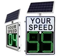QAZXDRFG Pannello di limitazione di velocità Radar solare a LED per autostrade, impermeabile IP56, portata di rilevamento fino a 300 m, bianco, 50,8 x 71,1 cm (20 x 28 pollici).
