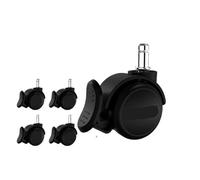 QAZXDRFG Swivel Castor Wheels 5-Piece Set of 2-inch Chair Universal with Brakes Computer Office Chair Brake Casters(Black-M11-A)