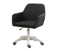 QAZXDRFG Swivel Desk Chair Home Office Chair, Linen Desk Chair with 5 Wheels, Adjustable Swivel Chair for Living Room Bedroom(Black)
