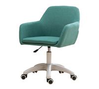 QAZXDRFG Swivel Desk Chair Home Office Chair, Linen Desk Chair with 5 Wheels, Adjustable Swivel Chair for Living Room Bedroom(Green)