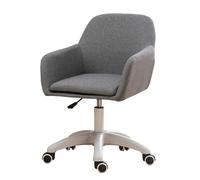 QAZXDRFG Swivel Desk Chair Home Office Chair, Linen Desk Chair with 5 Wheels, Adjustable Swivel Chair for Living Room Bedroom(Gray)