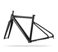 QAZXDRFG Telaio per Bici da Corsa 700C, 48 cm, 50 cm, in Lega di Alluminio, con Freno a Disco, Perno Passante F12*100 mm R12*142 mm, BSA BB68 mm, Forcella Rigida in Fibra di Carbonio (Nero, 50 cm)