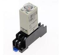 QAZXSEMUI 1pcs Power-on Delay Rotary Knob DPDT 1S/5S/10S/30S/60S/3M/5M/10M/30M Timer Timing Time Relay AC/DC 36V H3Y-2 con Base Socket PYF08A(Voltage AC 36v,0-5 Seconds)