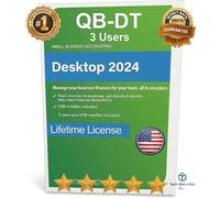 QB-DT Desktop Pro "Plus" 2024 | 3 User's | LIFETIME Version | USB | Amazon Secure Prime Delivery - Only PC, Not for Mac | 100% Money Back Guarantee