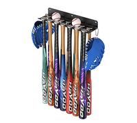 QBA Supporto per mazza da baseball da parete, resistente in acciaio, contiene 14 pipistrelli, organizer per mazze da baseball da softball su recinzione per casa garage
