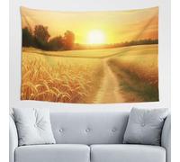 QBGJDOGE Arazzo da appendere alla parete, campo di riso sole 44x60 pollici poster arazzi arazzo hippie estetico da appendere alla parete stampa artistica su stoffa for festival feste casa camera da le