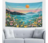 QBGJDOGE Arazzo da appendere alla parete, fiori di campo del fiume 36x48 pollici poster arazzi arazzo hippie estetico da appendere alla parete stampa artistica su stoffa for festival feste casa camera