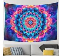 QBGJDOGE Arazzo da appendere alla parete, mandala colorato 30 x 40 pollici poster arazzi arazzo hippie estetico da appendere alla parete stampa artistica su stoffa for festival feste casa camera da le