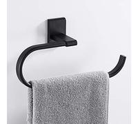 QBGJDOGE Open Towel Ring Self Adhesive Towel Ring Bathroom Accessory Space Aluminum Towel Bar Rail, No-Drilling(Small - 18x7.5x9cm)