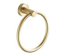 QBGJDOGE Stainless Steel Towel Ring Holder Brushed Open Towel Ring Wall Mount Bathroom Accessory Towel Rail, Golden
