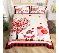 QBIDCSX Copripiumino Una Piazza e Mezza Cuore Copripiumino 200x200 MicrofibraCaldo Morbido Traspirante Copripiumini + 2 Federa 50x80 cm, con Cerniera per Bambina Bambino