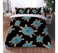 QBIDCSX Copripiumino Una Piazza e Mezza Tartaruga marina Copripiumino 200x200 MicrofibraCaldo Morbido Traspirante Copripiumini + 2 Federa 50x80 cm, con Cerniera per Bambina Bambino