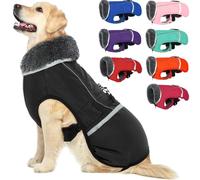 QBLEEV Caldo cappotto per cani: giacca invernale impermeabile regolabile per cani di taglia piccola, media e grande con design riflettente in pile per uomini, donne e cani, perfetto per il freddo e la