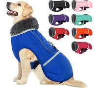 QBLEEV Caldo cappotto per cani: giacca invernale impermeabile regolabile per cani di taglia piccola, media e grande con design riflettente in pile per uomini, donne e cani, perfetto per il freddo e la