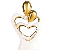 QBMYCN Statua in ceramica di coppia che abbraccia, statua di arte astratta moderna, scultura romantica di coppia astratta, per soggiorno, camera da letto, ufficio, ingresso, camino.