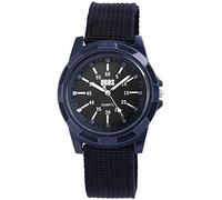 QBOS - Orologio da polso al quarzo, analogico, in metallo, colore: blu