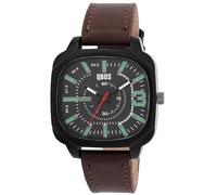 QBOS Orologio da polso da uomo in similpelle nera, lunghezza 24 cm, design classico per ogni uomo