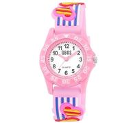 QBOS Orologio da polso per bambini, analogico, con cuore, per bambini, a partire dai 3 anni in su, Rosa/Cuore, Moderno
