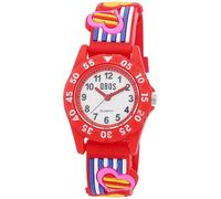 QBOS Orologio da polso per bambini, analogico, con cuore, per bambini, a partire dai 3 anni in su, rosso/cuore, Moderno