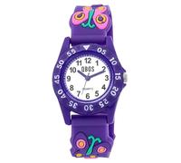 QBOS Orologio da polso per bambini, analogico, con farfalla, per bambini a partire dai 3 anni in su, Lilla/farfalle, Moderno