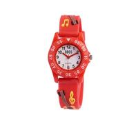 QBOS Orologio da polso per bambini, analogico, per bambini, a partire dai 3 anni in su, Rosso/Chitarra, Moderno