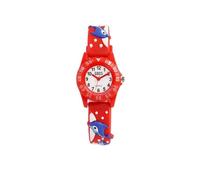 QBOS Orologio da polso per bambini, analogico, per bambini, a partire dai 3 anni in su, Rosso/Delfino, Moderno
