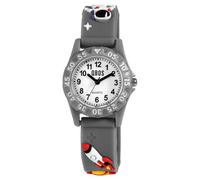 Qbos Orologio per bambini razzo astronauta universo bianco grigio analogico al quarzo ragazza ragazzi bambini, grigio., cinghia