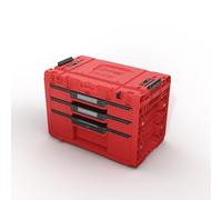 Qbrick System Cassetta Porta Attrezzi Vuota - 3 Scomparti - Valigetta Attrezzi - 542 x 335 x 369 mm Rosso
