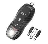 QBUC Cover per chiave Porsche, 3 pezzi, verniciata, compatibile con Porsche Cayenne, Panamera, Macan 911, Boxter Cayman (effetto carbonio)