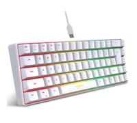 QBVHAEPY 69 Tastiera di Gioco con retroilluminazione RGB con Il 68% di Design Compatto Compatibile con PC e Laptop Ideali per Il Lavoro d'ufficio e Il Gioco(V200 White English)