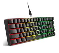 QBVHAEPY 69 Tastiera di Gioco con retroilluminazione RGB con Il 68% di Design Compatto Compatibile con PC e Laptop Ideali per Il Lavoro d'ufficio e Il Gioco(V200 Black English)