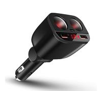 QC 3.0 Caricabatteria da Auto Accendino per Auto 120W DC 12V / 24V Caricabatteria da Auto USB 2 Prese con Voltmetro LED Porta Doppia USB QC3.0+ PD per Tablet Cellulare GPS Dash Fotocamera