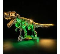QC Ltbrcik Kit di illuminazione a LED compatibile con i dinosauri fossili Tyrannosaurus Rex Jurassic World Movie Series 76968 Blocchi da costruzione senza set di blocchi da costruzione