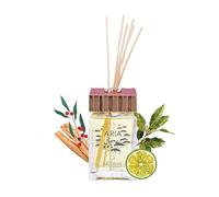 QC Terme ARIA ROMA, Profumatore per ambiente in vetro a bastoncini 250 ml, Fragranza mediterranea con note di bergamotto e legno di sandalo, Made in Italy