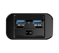 QC3.0 12V USB Outlet Panel - DoubleUSB Quick Charge Power Socket, Water Resistant Car Boat Marine Charger Adapters | Vehicle Charging Solution, Power Upgrade Kit, Marine Electrical Accessory