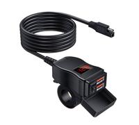 QC3.0 Dual USB Port Fast Charger Waterproof Socket Quick Charger Outlet 1pc