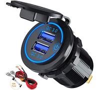 QC3.0 Presa USB per Auto Doppio USB con Interruttore Touch 12V / 24V 36W 2 Porte Caricabatteria Impermeabile LED Indicazione