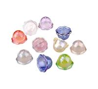 Qcbuegof 10 Pezzi Più Petali Acrilico Bead Caps Gioielli Per Fare Gioielli E Venti Colorati Campane Accessori Collana Fabbricazione Parti, Taglia unica, come descritto
