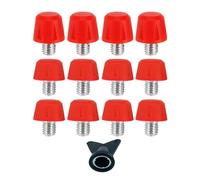 Qcbuegof 12 pezzi universali da 6 mm thread Football Shoe Studs di ricambio per stivali da calcio, stivali da calcio, punte per la durata delle scarpe da calcio., Colore: rosso, 8mm
