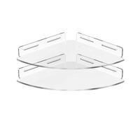 Qcbuegof 2 pezzi Bagno Angolo Mensole Adesivo Montato Acrilico Doccia Storage Con Grande Capacità Design Floating Doccia Organizzatori Piastrelle