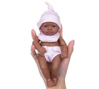 Qcbuegof 7inch Vinili Reborns Dolls Come Nato Di Nuovo Africano Bambole Per Calmo Bambini E Giochi Di Ruolo Giocattoli Bambini Coccole