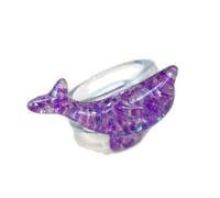 Qcbuegof Anelli a tema delfino unici fatti a mano con accessori per dita scintillanti per eventi casual o formali su un delfino, come descritto